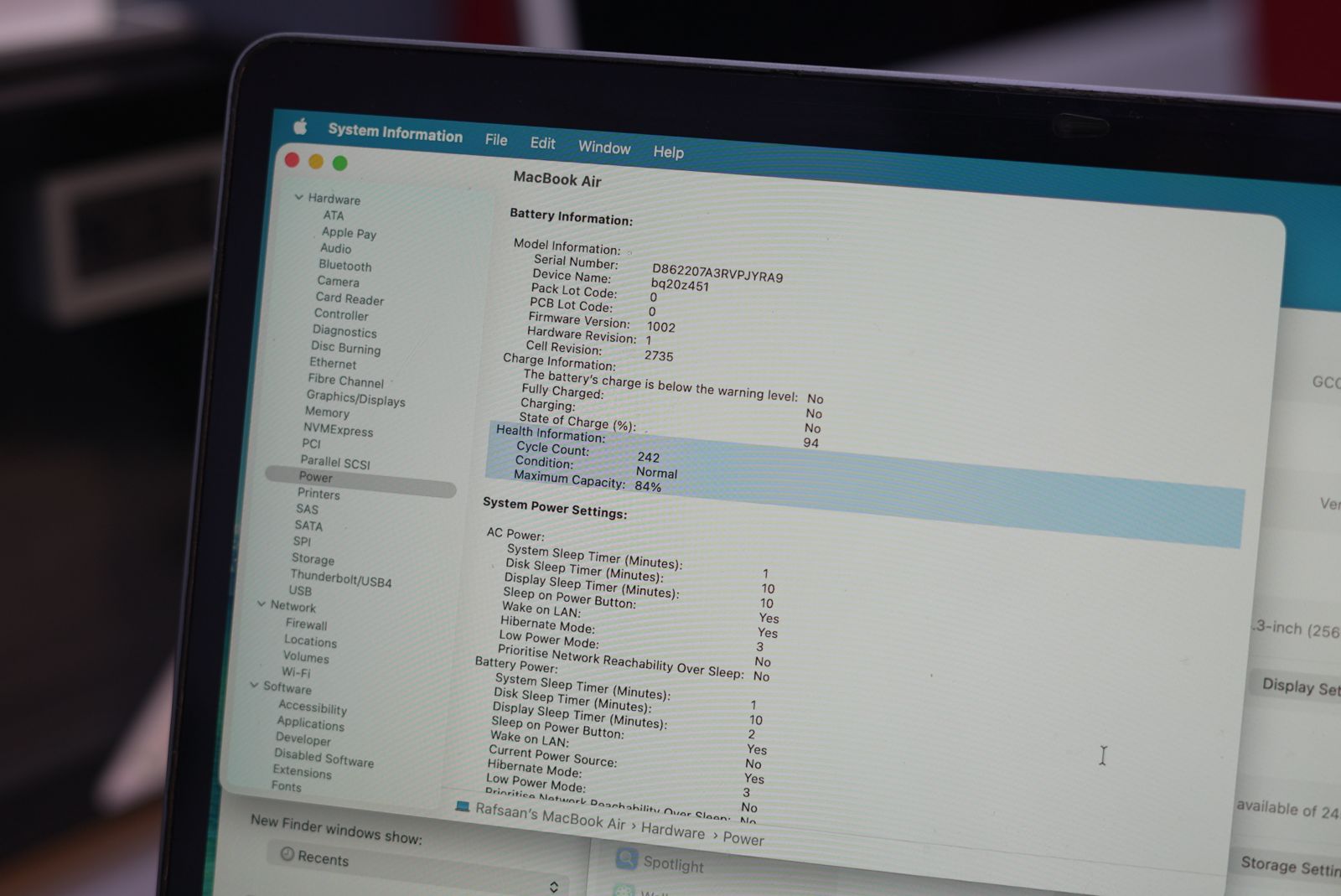 Macbook M1 Air (USA) BH 84% - Image 7