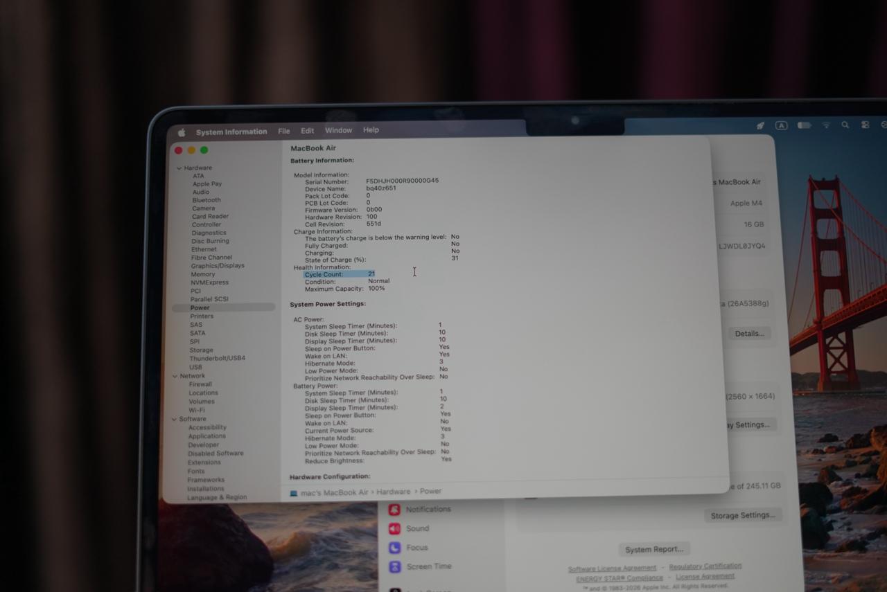 Macbook M4 Air (16/256) BH 100% - Image 3